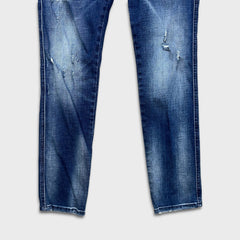 Diesel Jeans Mens 34x32 Blue Tepphar Slim Tapered Fit Medium Wash Distress Denim Pants