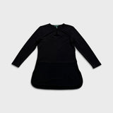 Lauren Ralph Lauren Keyhole Tunic Top Womens Small Black Long Sleeve Shirt