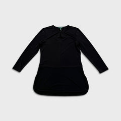 Lauren Ralph Lauren Keyhole Tunic Top Womens Small Black Long Sleeve Shirt