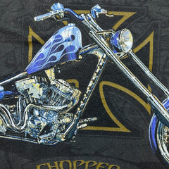 Vintage Y2K West Coast Choppers T Shirt Mens Large Gray Faded Jesse James Chopper Tee