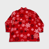 Vintage 90s Cabin Creek Snowflake Fleece Mens 2XL Red Full Zip Outdoor Jacket