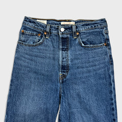 Levi's Ribcage Straight Ankle Jeans Womens 28x27 Blue High Rise Medium Wash Denim Pants