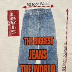 Vintage 2001 Levi Strauss Canada T Shirt Mens XL White Biggest Jeans Promo Tee