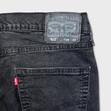 Levi's 512 Jeans Mens 36x32 Black Slim Taper Leg Dark Wash Mid Rise Stretch Denim Pants
