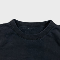 Vintage Y2K Faded Blank T Shirt Mens Large Black Distressed Basic Short Sleeve Tee