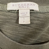 Burberry Brit T Shirt Mens Small Green Slub Cotton Pocket Metallic Knight Tee