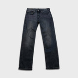 Levi's 514 Jeans Men 31x32 Black Slim Straight Fit Dark Wash Stretch Faded Denim Pants
