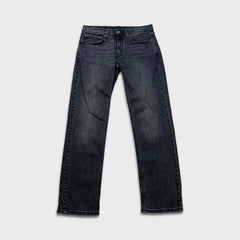 Levi's 514 Jeans Men 31x32 Black Slim Straight Fit Dark Wash Stretch Faded Denim Pants