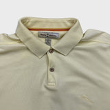 Tommy Bahama Polo Shirt Mens Large Yellow Short Sleeve Logo Preppy Casual