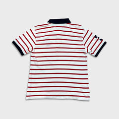 Vintage 90s Polo Ralph Lauren Shirt Mens Large White Big Pony Striped Preppy Short Sleeve