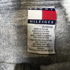 Vintage 90s Tommy Hilfiger 1/4 Zip Fleece Mens XL Gray Tommy Flag Jacket