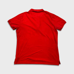 Diesel Polo Shirt Mens XL Red Short Sleeve Stretch Cotton Zip Button Up
