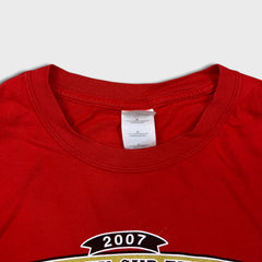 Vintage 2007 Stanley Cup Final Ducks vs Senators T Shirt Mens Large Red NHL Hockey Tee