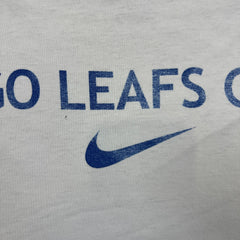Vintage 90s Nike Toronto Maple Leafs T Shirt Mens Medium White Distressed NHL Tee