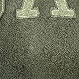 Vintage Y2K Gap Fleece Mens Medium Green Spell Out Distressed Hooded Pullover Jacket