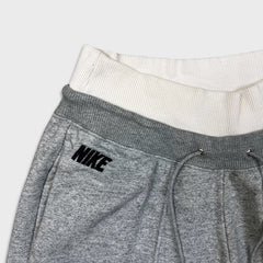 Nike Sportswear Sweatpants Womens Medium Gray Double Waisted Swoosh Taper Leg
