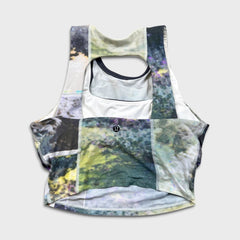 Lululemon lab Luxtreme and Mesh Tank Top Womens Size 6 Green Shelf Bra Athletic