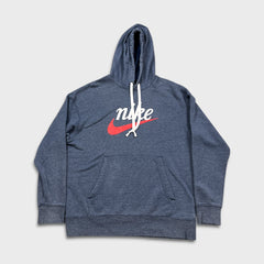 Nike Sportswear Heritage Hoodie Mens Large Blue Swoosh Pullover Hooded Sweater