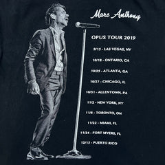 2019 Marc Anthony Opus Tour T Shirt Mens Large Black Double Sided Concert Tee