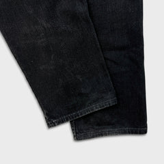 Vintage 90s Levi's 550 Jeans Mens 34x30 Black Relaxed Fit Tapered Leg Dark Wash Denim Pants
