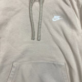 Nike Sportswear Hoodie Mens Medium Beige Swoosh Pullover Hooded Sweater