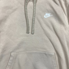 Nike Sportswear Hoodie Mens Medium Beige Swoosh Pullover Hooded Sweater
