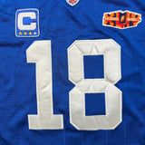 Vintage 2009 Reebok Peyton Manning Colts Jersey Mens 3XL Blue NFL Super Bowl Captain Patch