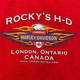 Vintage 2005 Harley Davidson T Shirt Mens 2XL Red Canada USA Eagle Biker Tee