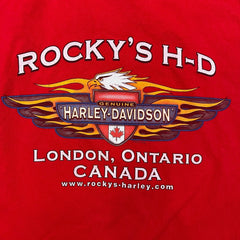 Vintage 2005 Harley Davidson T Shirt Mens 2XL Red Canada USA Eagle Biker Tee