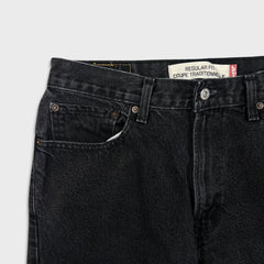 Vintage Y2K Levi's 505 Jeans Mens 32x32 Black Regular Fit Straight Leg Dark Wash Denim Pants