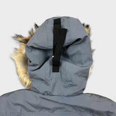 Canada Goose Kensington Parka Womens Medium Gray Down Real Coyote Fur Coat 2506L