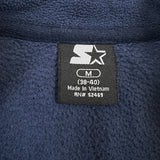 Vintage 90s Starter Fleece Mens Medium Blue Sportswear Full Zip Jacket