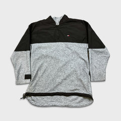 Vintage 90s Tommy Hilfiger 1/4 Zip Fleece Mens XL Gray Tommy Flag Jacket