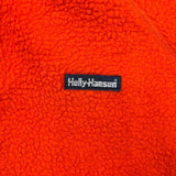 Vintage 80s Helly Hansen Fleece Mens Medium Orange 1/4 Zip Fiberpile Jacket