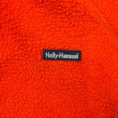 Vintage 80s Helly Hansen Fleece Mens Medium Orange 1/4 Zip Fiberpile Jacket