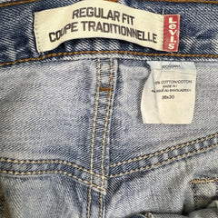Vintage Y2K Levi's 505 Jeans Mens 36x30 Blue Regular Fit Straight Leg Light Wash Denim Pants