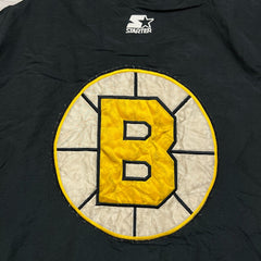 Vintage 90s Starter Boston Bruins Jacket Mens Medium Black NHL Hockey Full Zip