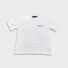 Fear of God Essentials T Shirt Mens Small White Spellout Boxy Tee