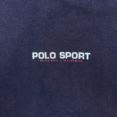 Vintage 90s Ralph Lauren Polo Sport T Shirt Mens Medium Blue Spell Out Faded Tee