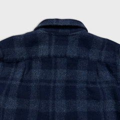 A.P.C. Shirt Mens Small Blue Rue Madame Paris Wool Plaid Check Flannel Button Up