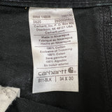 Carhartt B11 Pants Mens 34x27 Black Loose Fit Washed Duck Workwear Dungaree