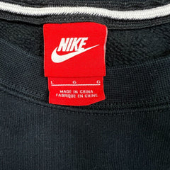 Nike Air Sportswear Sweatshirt Mens Large Black Swoosh Pullover Crewneck