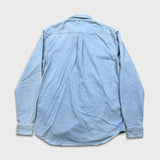 Sandro Paris Oxford Denim Shirt Mens XS Blue Casual Light Wash Button Up