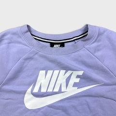 Nike Sportswear Sweatshirt Womens Medium Purple Swoosh Graphic Pullover Crewneck