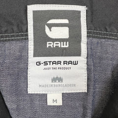 G-Star Raw Arc 3D Denim Shirt Mens Medium Blue Dark Wash Western Pearl Snap
