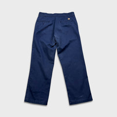 Dickies Pants Mens 34x29 Blue Regular Straight Faded Workwear Chino Trouser