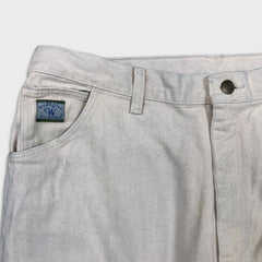 Vintage 90s Wrangler Mom Jeans Womens 34x32 White USA High Waist Taper Leg Denim