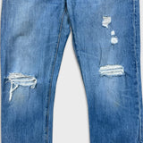 Levi's 501 Jeans Womens 30x32 Blue Original Fit Straight Distressed Medium Wash Denim Pants