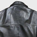 Vintage 90s Oakwood Classic Genuine Leather Jacket Mens Large Black Thinsulate Insulated