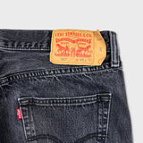 Levi's 501 Jeans Mens 34x30 Black Original Straight Leg Dark Wash Denim Pants